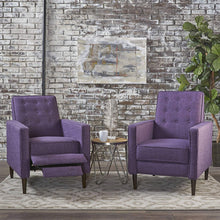 Charger l'image dans la galerie, Christopher Knight Home Mason Mid-Century Modern Tuft Back Recliner (Qty of 2, Fabric/Muted Purple), Set of 2