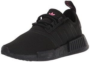 adidas Women's NMD_r1 Sneaker, White/White/Silver Metallic, 5