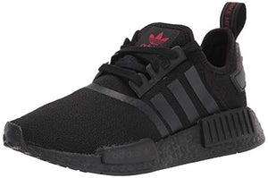 adidas Women's NMD_r1 Sneaker, White/White/Silver Metallic, 5