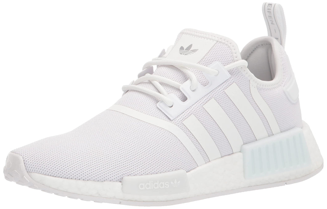 adidas Women's NMD_r1 Sneaker, White/White/Silver Metallic, 5