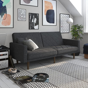 Lifestyle Solutions HRFKS3BK Grayson Sofa, 78.7" W x 31.5" D x 32.7" H, Black